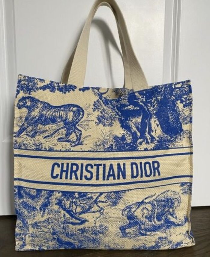 Sac plage Raphia bleu